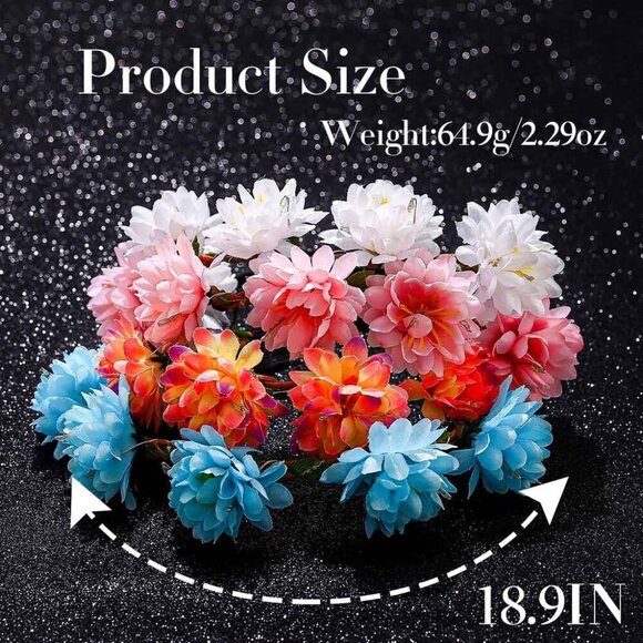 Light Up Flower Crown Daisy Headband Festival Party Wedding Unisex main image 6